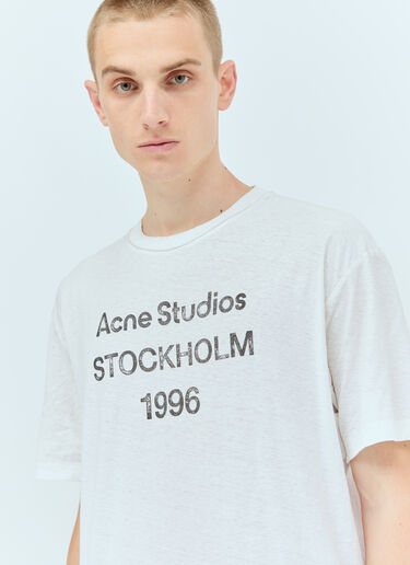 Logo Print T-Shirt Acne Studios Logo Print T-Shirt White acn0155027