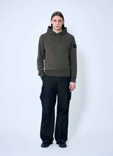 Stone Island Compass Patch Hooded Sweatshirt Green sto0160051
