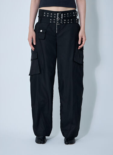 GANNI Duchesse Cargo Pants Black gan0260013