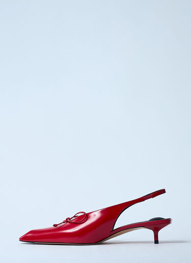 Jacquemus Les Slingbacks Cubisto B Kitten Heels Red jac0260045
