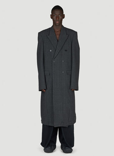 Balenciaga Deconstructed Check Coat Grey bal0154001