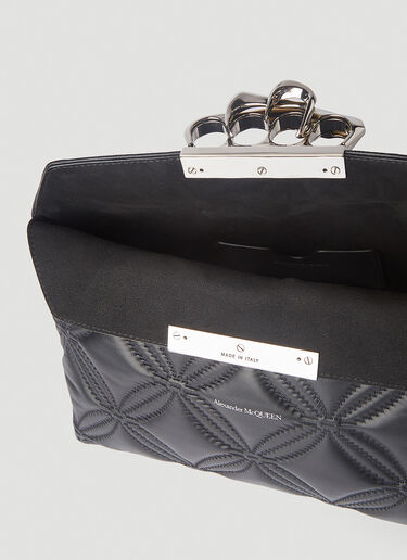 Alexander McQueen Four-Ring Quilted Clutch Black amq0242006