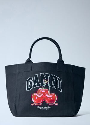 GANNI Medium Trapeze Shopper Bag Black gan0263044