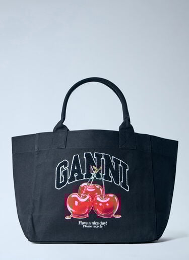 GANNI Medium Trapeze Shopper Bag Black gan0263044