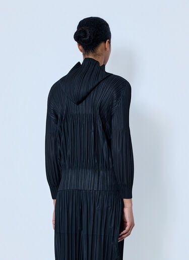 Pleats Please Issey Miyake Pleated Zip-Up Jacket Black plp0264001