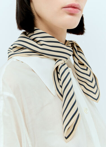 TOTEME Signature Monogram Silk Scarf White tot0257004