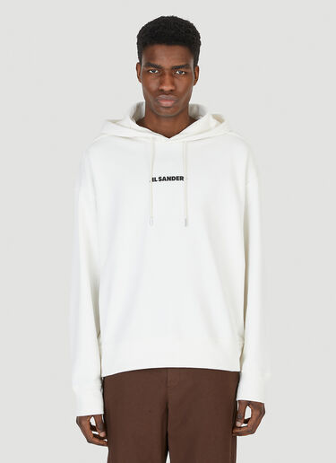 Jil Sander+ Logo Print Hooded Sweatshirt White jsp0147010