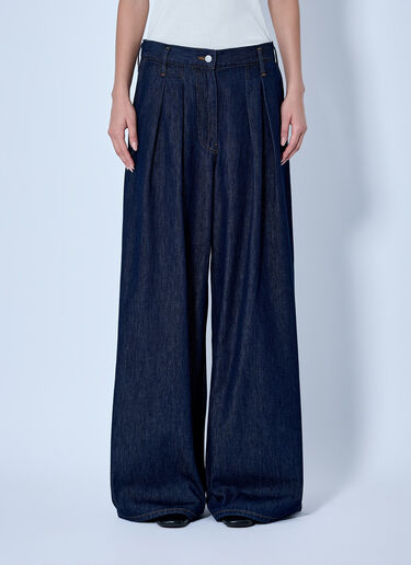 LN-CC® - Dries Van Noten: Wide-Leg Denim Trousers - Navy Dries Van Noten Wide-Leg Denim Trousers Navy dvn0265008