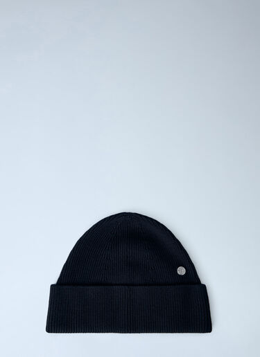 LN-CC® - Acne Studios: Wool Beanie With Rivet - Black Acne Studios Wool Beanie With Rivet Black acn0165072