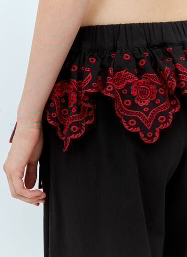 Chopova Lowena Frill Cotton Pants Black cho0258007