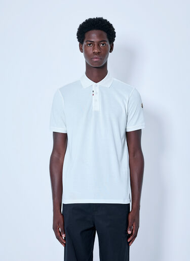 LN-CC® - Moncler: Piqué Polo Shirt - White Moncler Piqué Polo Shirt White mon0166005