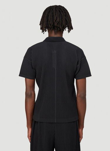 Homme Plissé Issey Miyake Pleated Polo Shirt Black hmp0144023