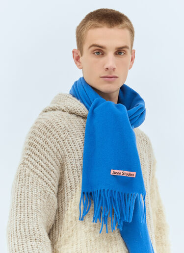 Acne Studios 내로우 프린지 울 스카프 블루 acn0157047