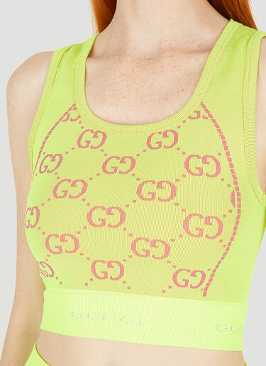 Gucci Logo Jacquard Crop Top Yellow guc0250016