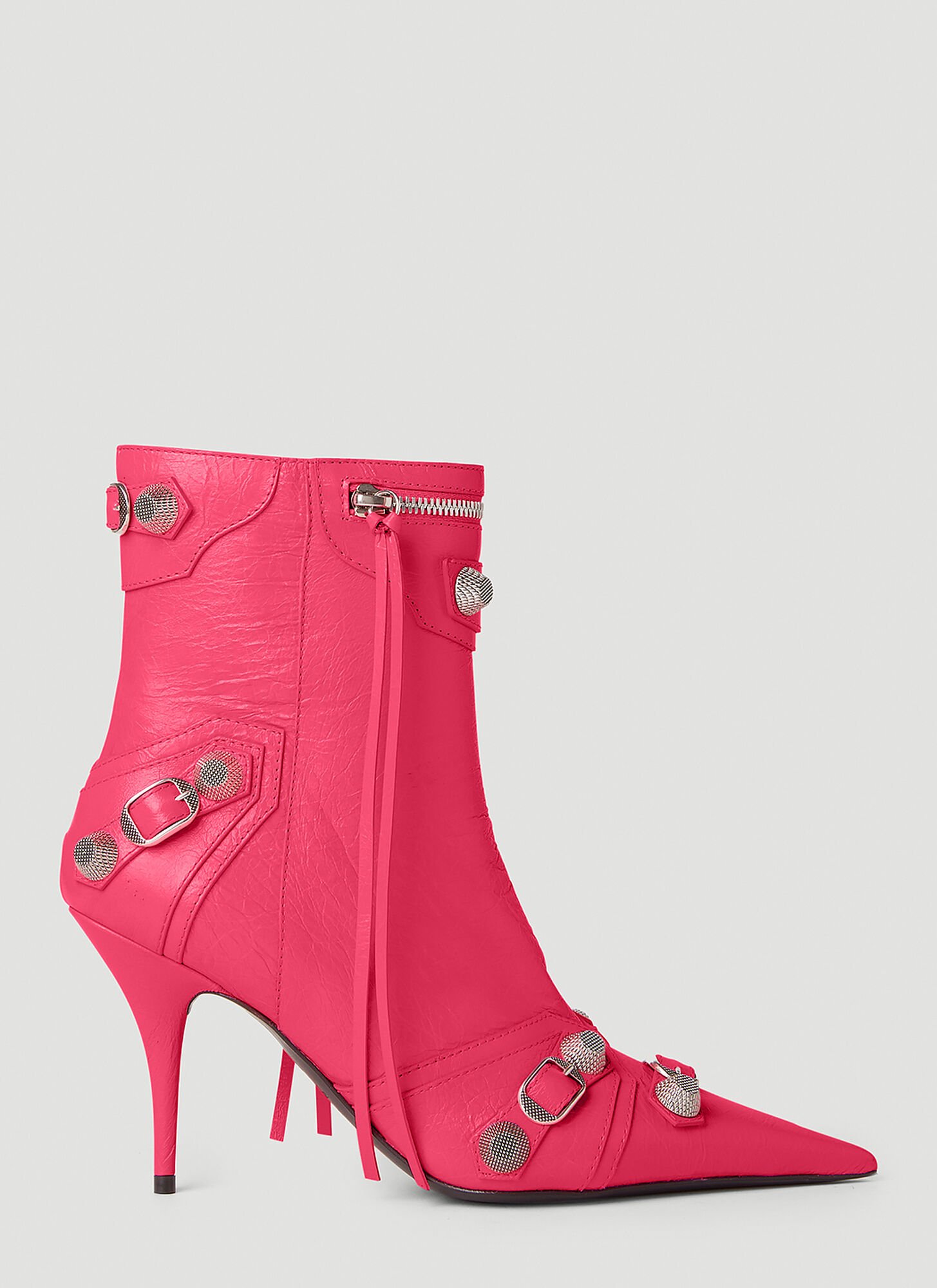Shop Balenciaga Cagole Boots In Pink