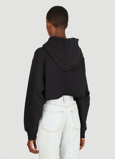 Gucci Embellished Cropped Hooded Sweatshirt Black guc0250058
