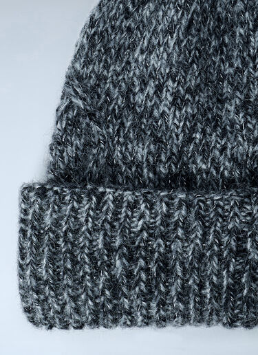Moncler Logo Motif Beanie Hat Grey mon0262042