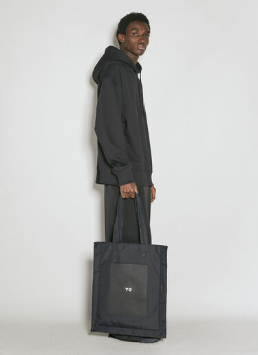 Y-3 Logo Print Lux Tote Bag Black yyy0356027