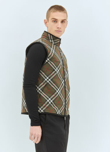 Burberry Check Padded Gilet Green bur0157014