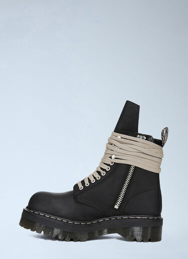 LN-CC® - Rick Owens x Dr. Martens: Quad Sole Steel Toe Boots - Black Rick Owens x Dr. Martens Quad Sole Steel Toe Boots Black rod0166001