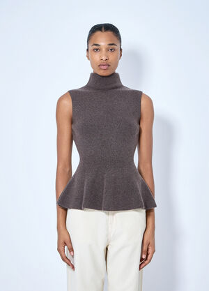 RÓHE Sculptural Sleeveless Knitted Top Brown roe0265013