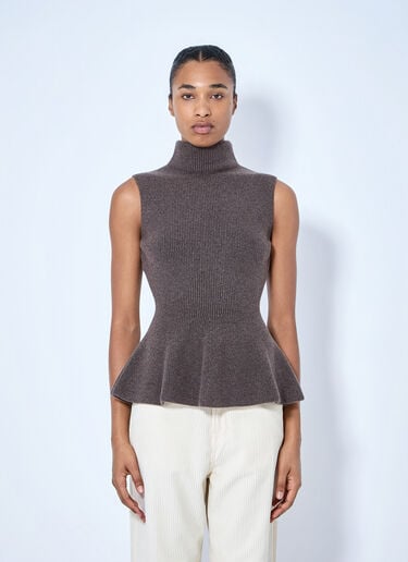 LN-CC® - RÓHE: Sculptural Sleeveless Knitted Top - Brown RÓHE Sculptural Sleeveless Knitted Top Brown roe0265013
