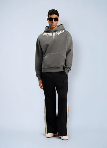 Neck Logo Regular Hooded Sweatshirt Palm Angels Neck Logo Regular Hooded Sweatshirt Grey pma0162052