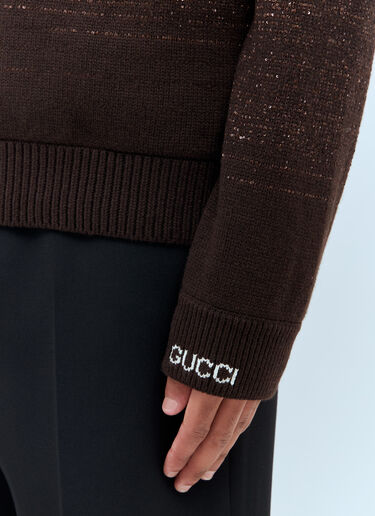 Gucci Sequin Crewneck Sweater Brown guc0158007