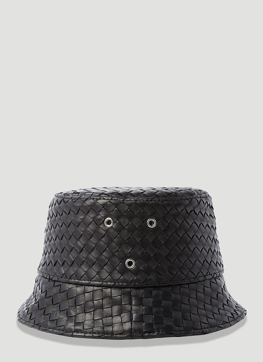 Gucci Intrecciato Leather Bucket Hat Black guc0255176
