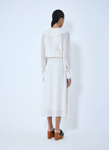 Chloé 缩褶真丝连衣裙 白色 chl0259003