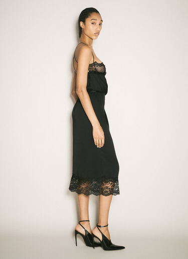 Saint Laurent Wrap Midi Dress Black sla0257011