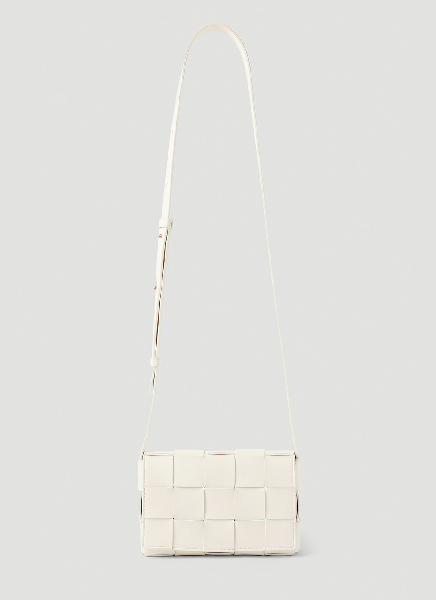 Shop Bottega Veneta Cassette Small Shoulder Bag In White