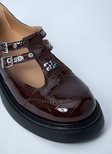 GANNI Butterfly Mary Jane Shoes Brown gan0261023