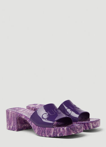 Gucci Marbled Sole Heeled Sandals Purple guc0250108