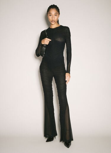 Mugler Ruched Flared Pants Black mug0258010