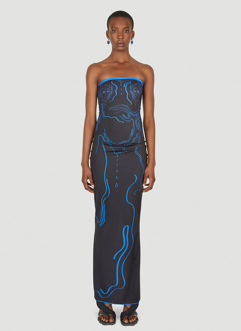 DI PETSA Venus Shell Maxi Dress Black dip0254006
