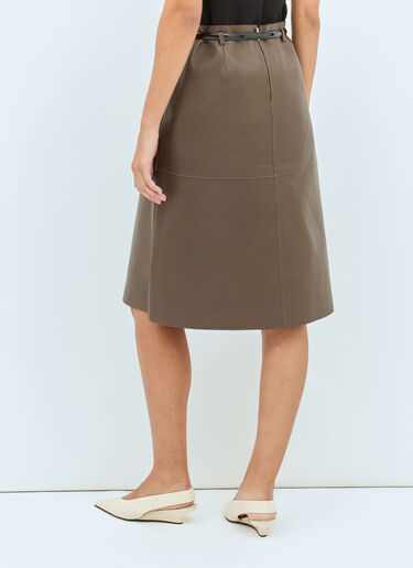 TOTEME Double Leather Skirt Brown tot0258002