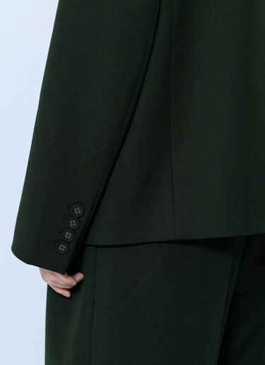 LN-CC® - GANNI: Single Wool Twill Blazer - Green GANNI Single Wool Twill Blazer Green gan0266003
