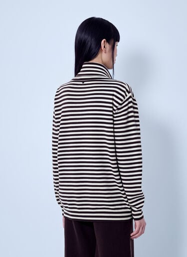 LN-CC® - Max Mara: Striped Turtleneck Sweater - Beige Max Mara Striped Turtleneck Sweater Beige max0266025