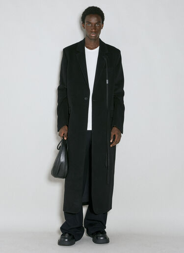 Ann Demeulemeester Straight Wool Tailored Coat Black ann0154002
