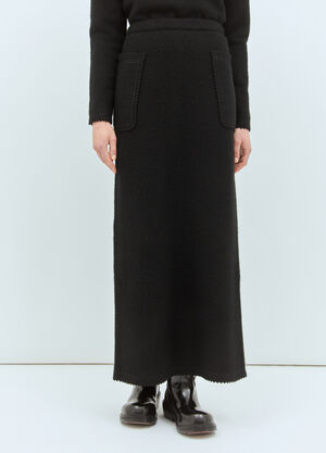 Diesel Wool And Cashmere Long Skirt Grey dsl0257011