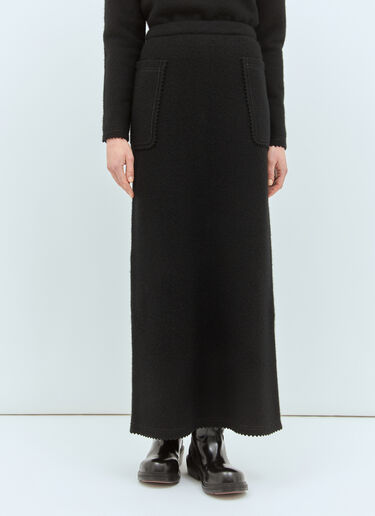 Max Mara Wool And Cashmere Long Skirt Black max0258042