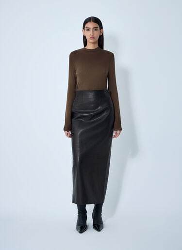 Loxley Leather Skirt Khaite Loxley Leather Skirt Black kha0261009