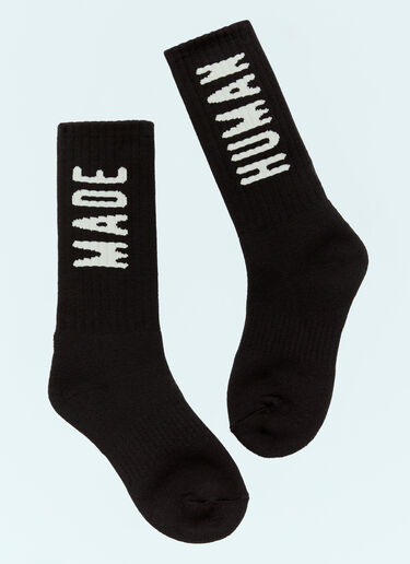 Human Made 徽标提花袜子 黑色 hmd0156036
