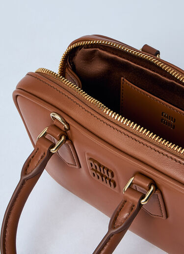 Miu Miu Arcadie Leather Handbag Brown miu0259035