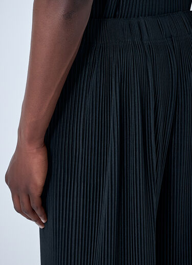Homme Plissé Issey Miyake Pinstripe Wide-Leg Trousers Black hmp0164006