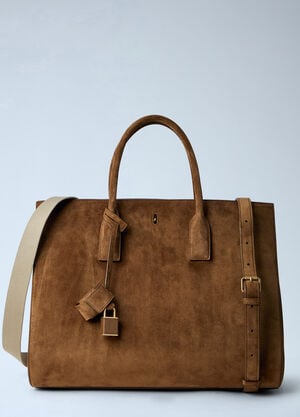 Saint Laurent Sac De Jour Suede Handbag Brown sla0263094