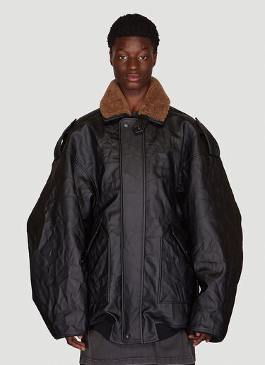 Balenciaga Worn Out Bomber Jacket Black bal0148047