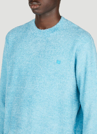 Acne Studios Face Patch Crewneck Sweater Blue acn0153058