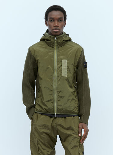 Stone Island Wool Panels Nylon Jacket Olive sto0154016
